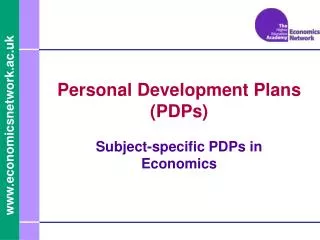 Personal Development Plans (PDPs)