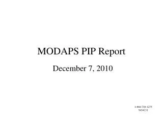 MODAPS PIP Report