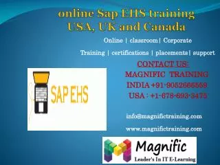 online Sap EHS training USA, UK and Canada