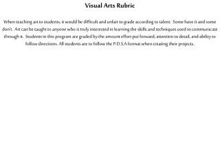 Visual Arts Rubric