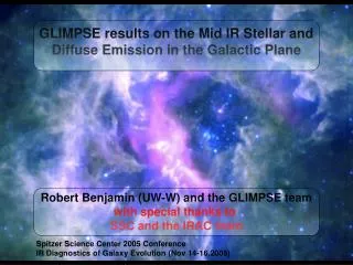 GLIMPSE results on the Mid IR Stellar and Diffuse Emission in the Galactic Plane