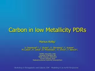 Carbon in low Metallicity PDRs