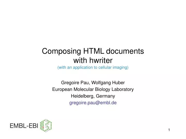 composing html documents with hwriter with an application to cellular imaging