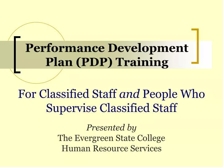 performance development plan pdp training