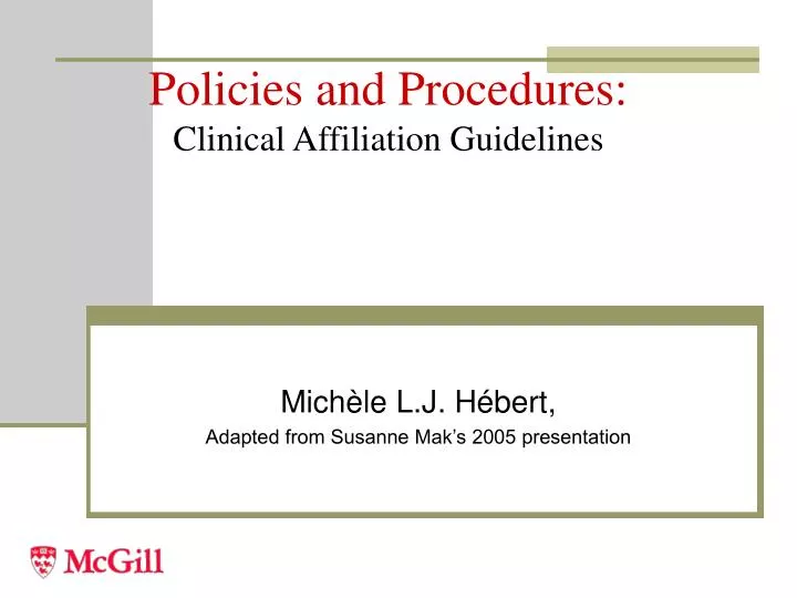 policies and procedures clinical affiliation guidelines