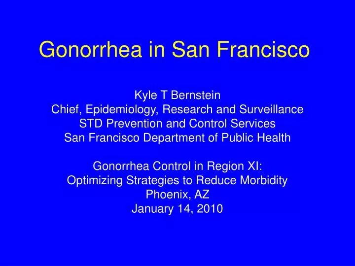 gonorrhea in san francisco