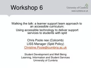 Walking the talk: a learner support team approach to an accessible curriculum: