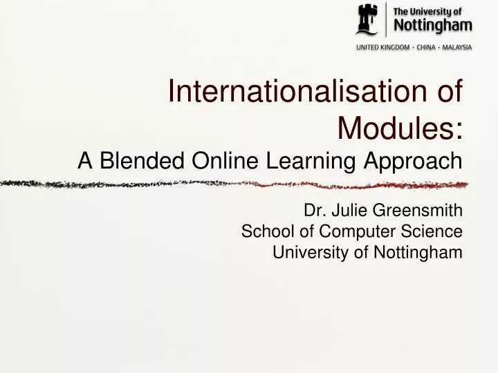 internationalisation of modules a blended online learning approach