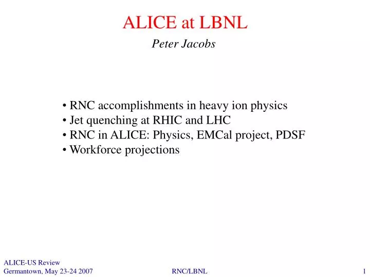 alice at lbnl