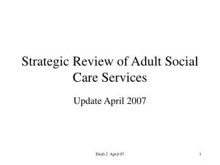 Strategic Review of Adult Social Care Services