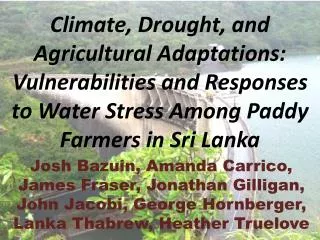 Collaborative Work with Colleagues in Sri Lanka