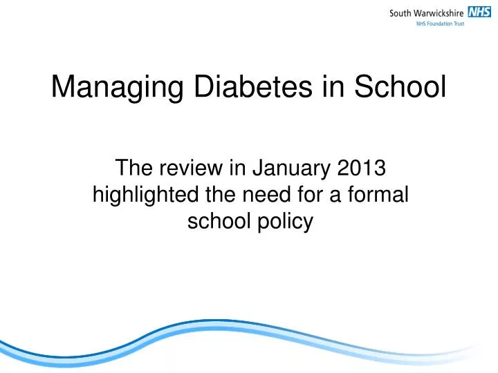 managing diabetes in school