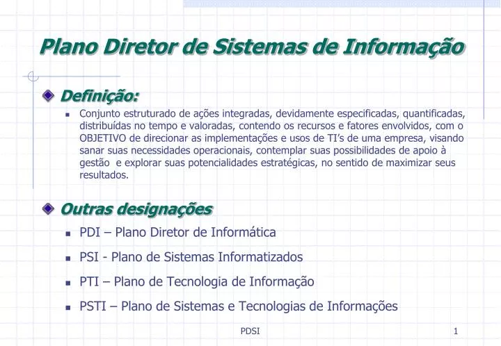 plano diretor de sistemas de informa o