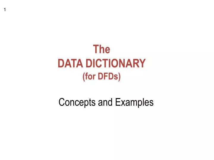 the data dictionary for dfds