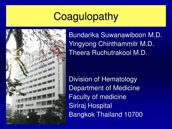 coagulopathy