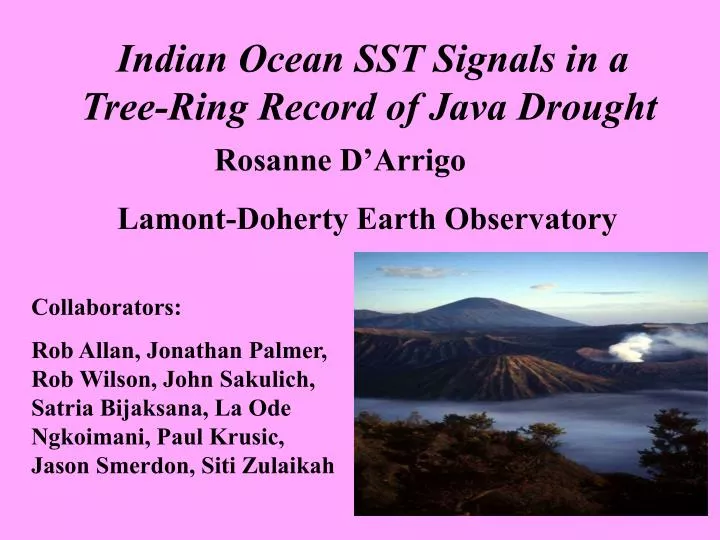 indian ocean sst signals in a tree ring record of java drought
