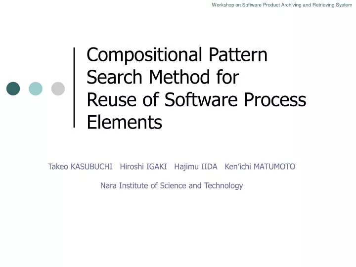 compositional pattern search method for reuse of software process elements
