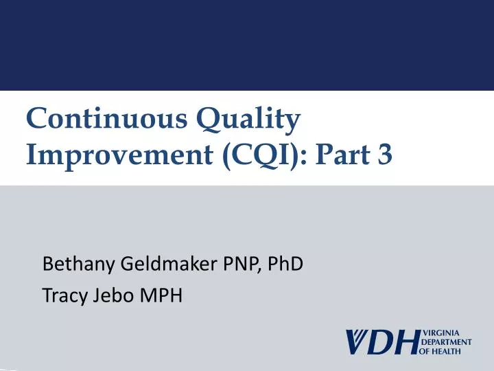 continuous quality improvement cqi part 3