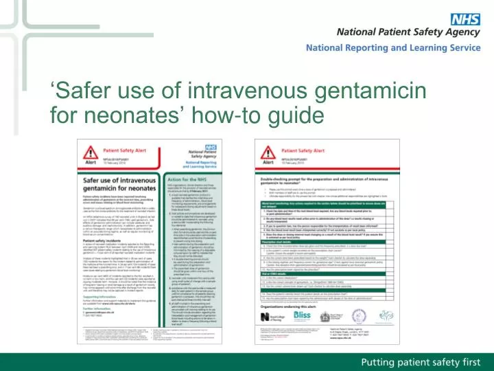 safer use of intravenous gentamicin for neonates how to guide