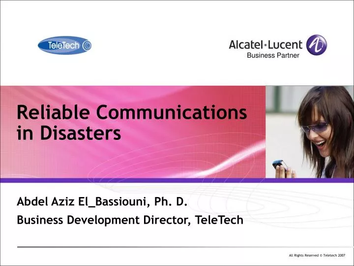 reliable communications in disasters