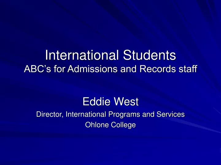 international students abc s for admissions and records staff