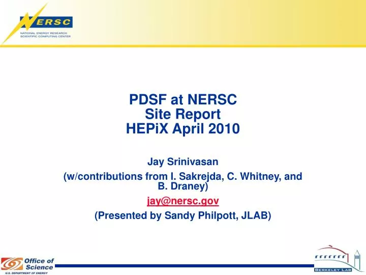pdsf at nersc site report hepix april 2010