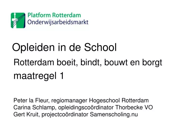 opleiden in de school