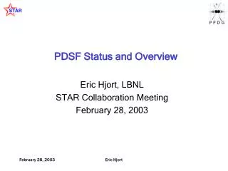 PDSF Status and Overview