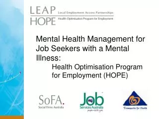 Mental Health Management for Job Seekers with a Mental Illness:
