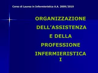 corso di laurea in infermieristica a a 2009 2010