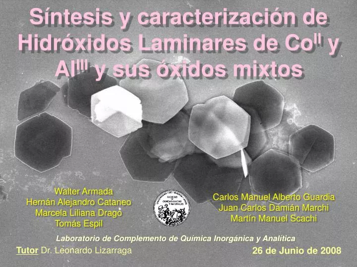 s ntesis y caracterizaci n de hidr xidos laminares de co ii y al iii y sus xidos mixtos