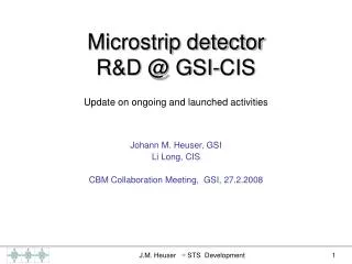 Microstrip detector R&amp;D @ GSI-CIS
