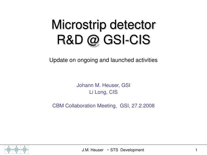 microstrip detector r d @ gsi cis