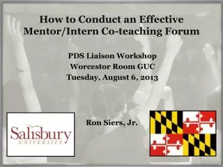 How to Conduct an Effective Mentor/Intern Co-teaching Forum