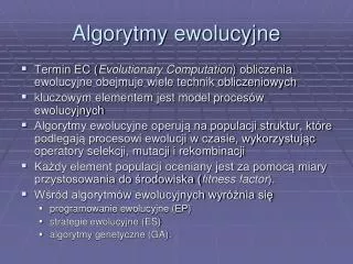 algorytmy ewolucyjne