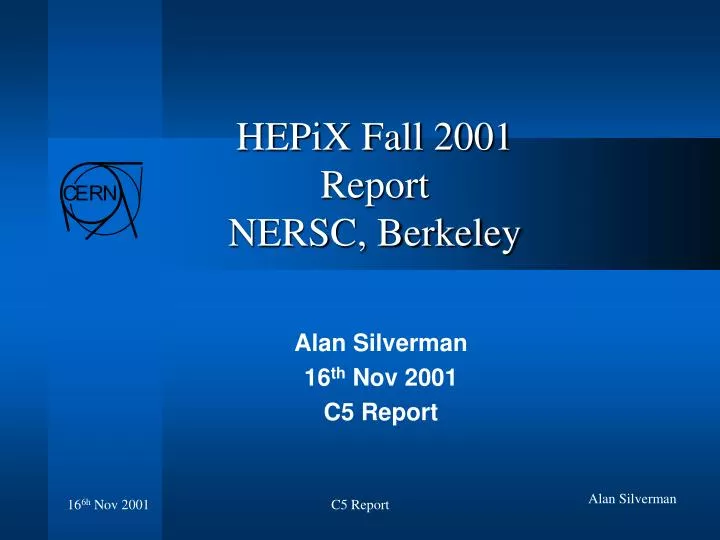hepix fall 2001 report nersc berkeley