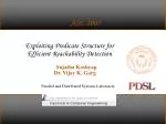 Exploiting Predicate Structure for Efficient Reachability Detection - slide 1