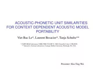 acoustic phonetic unit similarities for context dependent acoustic model portability