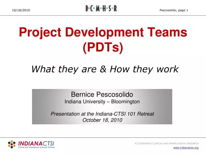 project development teams pdts