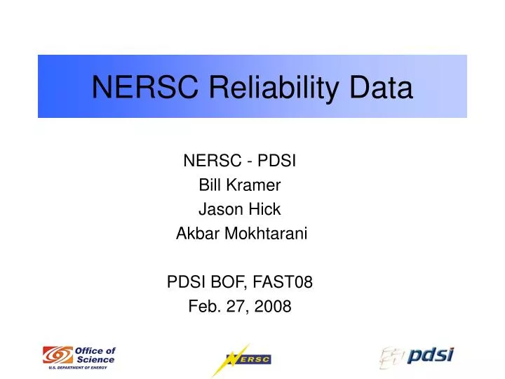 nersc reliability data