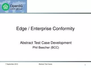 Abstract Test Case Development Phil Beecher (BCC)