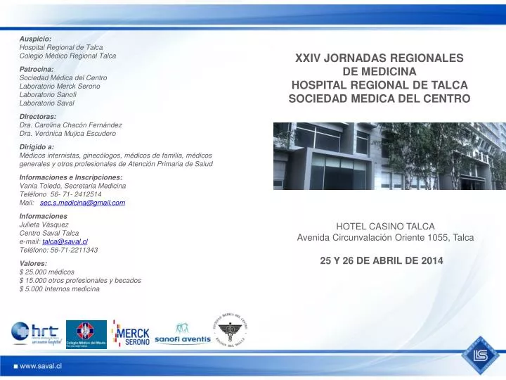 xxiv jornadas regionales de medicina hospital regional de talca sociedad medica del centro