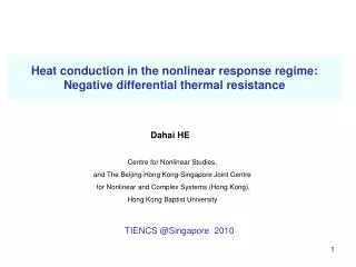 Heat conduction in the nonlinear response regime: Negative differential thermal resistance
