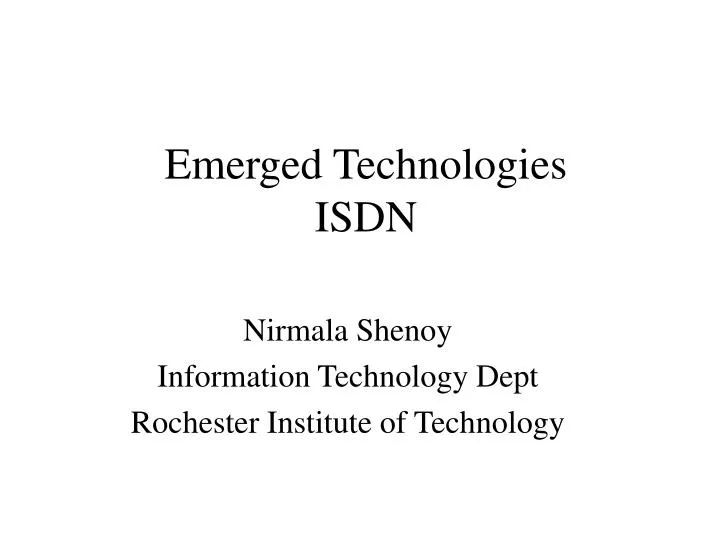 emerged technologies isdn