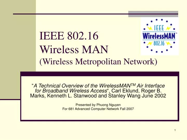 ieee 802 16 wireless man wireless metropolitan network