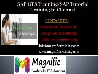 Sap gts training/sap tutorial training in chennai
