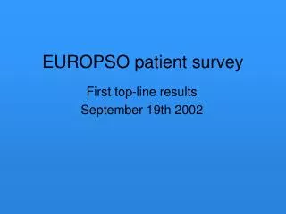 EUROPSO patient survey