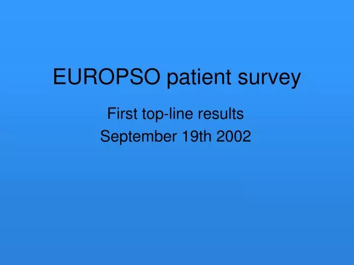 europso patient survey