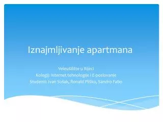 iznajmljivanje apartmana