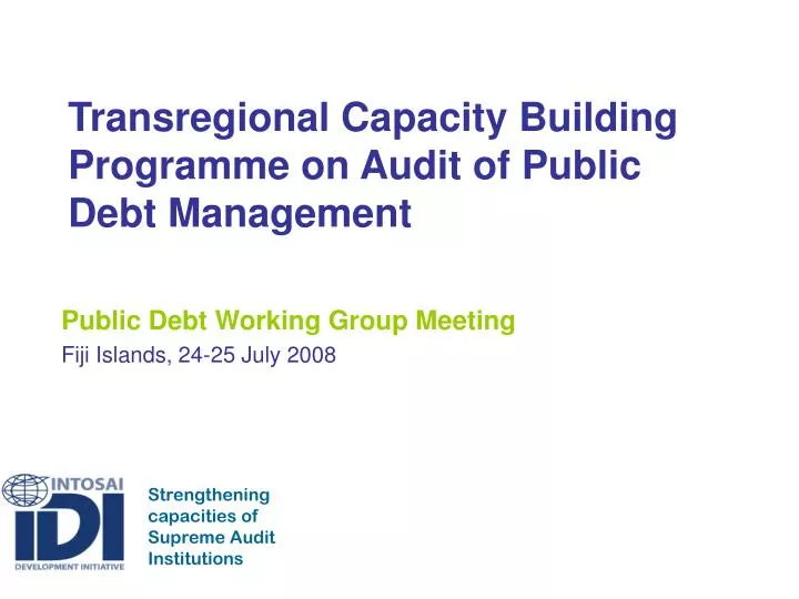 transregional capacity building programme on audit of public debt management